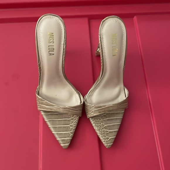 Lola shoetique tan croc heels - Picture 2 of 3